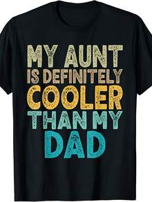 Mi tía es definitivamente más genial que mi papá. Camiseta de regalo para tía y sobrina. Mismo estilo para hombre y mujer. Camiseta estampada de manga corta para el verano de 2025. 220G puro. - Foto-1 - Ver 11