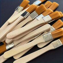 Bộ 1 cọ vẽ nylon chất lượng cao, cọ gỗ dễ vệ sinh, thích hợp cho hội họa, cán gỗ ngắn dùng cho sơn dầu, màu nước, sơn acrylic, vẽ tranh tường, dụng cụ mỹ thuật, lông cọ sợi nhựa cao cấp dùng cho sơn acrylic, sơn dầu, màu nước và vệ sinh thiết bị điện tử. - Nhiều màu - Xem 5