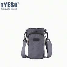 TYESO Crossbody Water Bottle Bag In Three Sizes With Cell Phone And Key Pocket, Adjustable Strap, 1 Piece Portable Water Bottle Holder For Casual Outdoor Use With Shoulder Strap, Accommodates 32oz Bottles, Water Bottle Holder Bag With Phone Pocket, Water Bottle Pouch With Crossbody Strap For Hiking, Trail, Travel, Camping (Water Bottle Not Included, Random Letter On Bag Surface), Back To School Supplies - 灰色的 - 查看 3