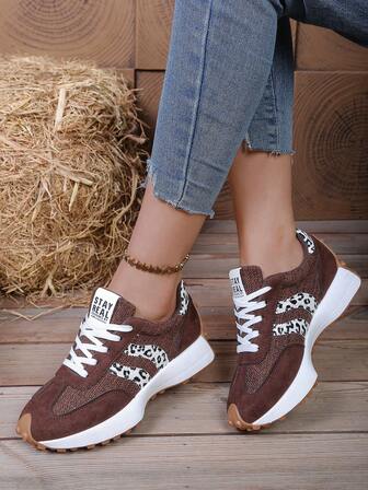 Women's Lightweight Casual Sneakers, Low-Top, Anti-Slip, Breathable, Comfortable Lace-Up, Suitable For Outdoor Activities, Spring/Autumn