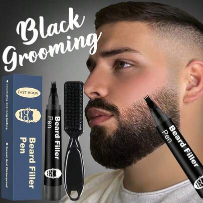 Paquete de 1/3 de lápices para rellenar barba para hombres, lápices para barba a prueba de agua para hombres, salón, barbería, cepillo para barba para hombres, recortador de barba antideslizante de alta calidad, cepillo para teñir el cabello, afeitado facial, rímel Passion, herramientas profesionales, kit de herramientas de belleza, preciso, fácil de usar, suave y duradero.