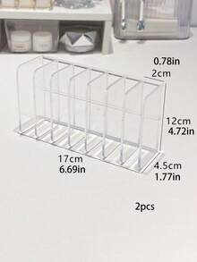 1pc Transparent 7-Grid Desk Top Hand Cream Storage Box Multi Grid Large Capacity Sewing Dresser Cosmetic Finishing Box Skin Care Product Storage Rack, Eye Shadow Storage Box Partition Display Rack Vertical Transparent Powder Blusher Makeup Powder Desk Storage Storage Storage Storage Box Storage Rack - Multicolor - View 8