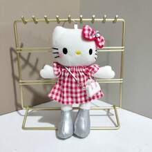 Sanrio Hello Kitty长腿时尚连衣裙 Hello Kitty背带裤 Hello Kitty猫咪包包挂饰 可爱Hello Kitty背包钥匙扣 Hello Kitty毛绒娃娃吊坠 - 彩色 - 查看 9