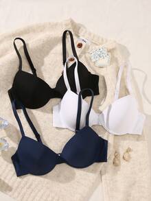 3 piezas de sujetadores con aros de moda para mujer de MIMILEMON - Realce de busto, levantamiento, sexy, cómodo todo el día, que da forma al aspecto diario - Multicolor - Ver 6