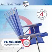 NEW Rio Beach - Silla de Playa - Raya azul, blanca y verde - Ver 5