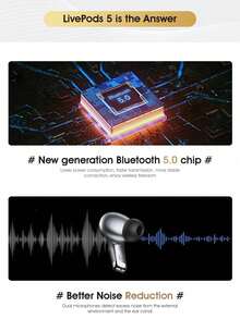 Tai nghe Bluetooth không dây Lenovo LP5, tai nghe thể thao hai bên tai chống ồn, tương thích với nhiều nền tảng điện thoại di động. - Xám - Xem 2