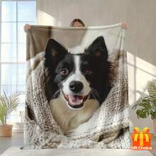 1 Border Collie Printed Blanket - Soft And Warm Polyester Dog Lover, Suitable All Sizes, Comfortable Camping, Travel, Home Decoration, Throw Blanket, Washable Pet-Themed Blanket FQIT - Multicolor - View 1