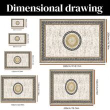 1pc Vintage Luxurious Geometric Pattern Carpet. Velvet Fabric, Approx. 850g, 0.6cm Thick. Wear-Resistant, Anti-Slip, Easy To Clean. Multiple Sizes Available. Suitable For Kitchen, Living Room, Dining Room, Bedroom, Balcony, Bathroom, Study, And More. An Ideal Choice For Home Decor. - Multicolor - View 4