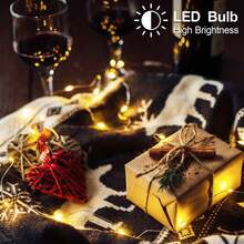 6-Piece Set Of Warm White Fairy String Lights For Christmas Decorations, Battery Powered, 39 Feet Total, 120 LED Mini Battery Powered Flashing Firefly Lights, Excellent DIY Choice, Party Lights, Valentine's Day Gift Lamp, Surprise Atmosphere Lights,It Can Be Set For 6 To 18 Hours - 暖白色 - 查看 5
