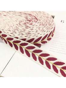 1 Yard ruy băng viền ren polyester Boho-Chic, rộng 2,5cm, băng dính họa tiết lá dùng để may quần áo và phụ kiện tự làm - Nhiều màu - Xem 18