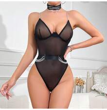 Conjunto De Lencería Sexy De Encaje Para Mujer, Conjunto De Encaje En V Profundo, Estilos Novedosos - Multicolor - Ver 3