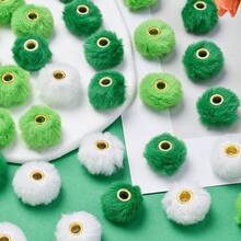20pcs/Set Winter Christmas Style Super Soft Faux Fur Beads Big Hole Macaron Color Round Focal Beads For Pen Jewelry Making DIY Fashion Accessories Perfect For Creating Unique Bracelets Pen Decoration - Multicolor - View 9