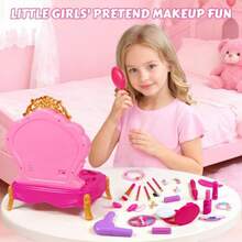 Tocador de Princesa para niñas pequeñas tocador pequeño con musica y Kit de Maquillaje de Juguete joyeria de Unicornio Espejo Juguetes de Princesa Regalo para niñas de 3 4 y 5 años.Conveniente y duradero, favorito para niños - Multicolor - Ver 4