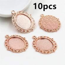 10个13x18毫米内径合金金属椭圆形吊坠凸面宝石空白底座镶嵌托盘DIY珠宝制作配件，适用于项链、耳环、手链 - 卡寶石底托 - 查看 39