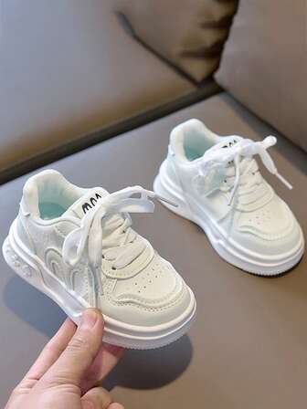 Girls' Casual Shoes, New Fashion Sneakers For Kids, Thick Sole Lightweight Running Shoes For Toddlers And Little Kids Infant Soft Bottom Prewalker Shoes