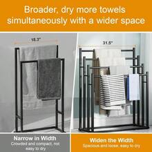 Towel Racks For Bathroom 4 Tier Wide Towel Drying Rack Outdoor Free Standing Towel Rack Pool Towel Blanket Stand And Display Rack For Oversized Bath Towels - màu đen - Xem 6