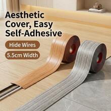 1 Roll 3 Meters X 5.5cm Floor Cable Protector, PVC Cable Concealer, Network Cable Management Duct, Hides And Organizes Cables, Open Slot Design To Prevent Cable Exposure And Tripping, Suitable For Floor, Wall, Desk And More - Multicolor - View 2