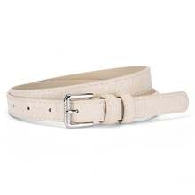 1Pcs Crocodile-Embossed Belt - Black PU Leather Strap With Silver Alloy Buckle, Minimalist Dress & Jeans Accessory, Luxury Textured Waist Belt - 銀色 - 查看 9