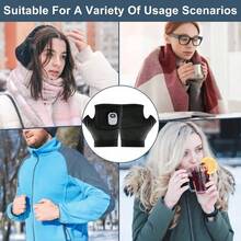 - Guantes de calefaccin porttiles con visualizacin digital, guantes calentados recargables, guantes termostticos inteligentes sin dedos - negro - + A - Ver 4