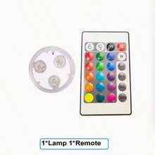 1个/2个迷你遥控潜水灯，LED彩色可调光蜡烛灯，RGB蜡烛灯，氛围灯，泳池灯，池塘灯，花瓶灯，浴缸灯，鱼缸灯，水生植物增色灯，喷泉灯，水下灯，漂浮灯，水族箱灯，户外装饰灯，派对/婚礼/酒吧照明，投影氛围灯