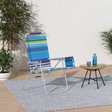 NEW Rio Beach - Silla de Playa - Raya azul, blanca y verde - Ver 2