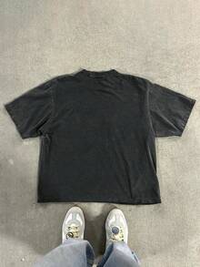 男士休闲做旧雪花印花T恤，春夏款 - 黑色 - 查看 2