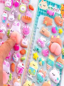 1 pieza Pegatina de estilo aleatorio, adecuada para decoración de teléfonos, scrapbook y diario de niños. Se pueden usar para decorar teléfonos, portátiles, equipaje, tazas, patinetas, cuadernos y guitarras. Excelente para uso diario, regalos de cumpleaños para niños, útiles escolares, accesorios de viaje y decoración de habitaciones de adolescentes. - Multicolor - Ver 4
