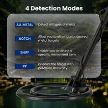 Professional Metal Detector For Adults Waterproof Pinpoint Advanced DSP Chip - Black - View 9