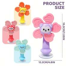 6pcs Suction Cup Rotating Toy For Babies And Toddlers - ABS Resin Sensory Toy With 6 Colorful Handles, Travel-Friendly Toy For Planes, Restaurants, Home Use - Develops Motor Skills And Cognitive Awareness - Multicolor - View 10