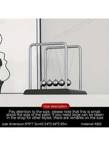 Fashionable Polished Metal Newton's Cradle Desktop Decor, Decorative Iron Ball , Suitable For Office Or Home, Essential For Back To School Season Room Decor Home Decor Ornaments Home Miniature Things - Multicolor - View 2