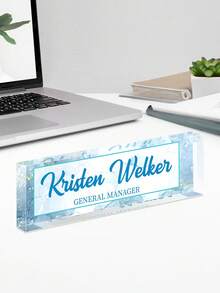 1pc Customized Acrylic Desk Name Plate, 20 Styles Available, Personalized Text, Employee Appreciation Gift For Teachers, Colleagues, Nurses, Managers - Multicolor - View 12