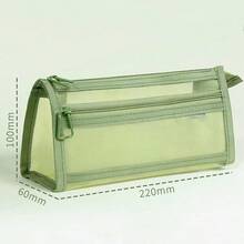 Transparent Mesh Pencil Case, Large Capacity Stationery Box With Double Layer Design For Students, Exams - Multicolor - View 2