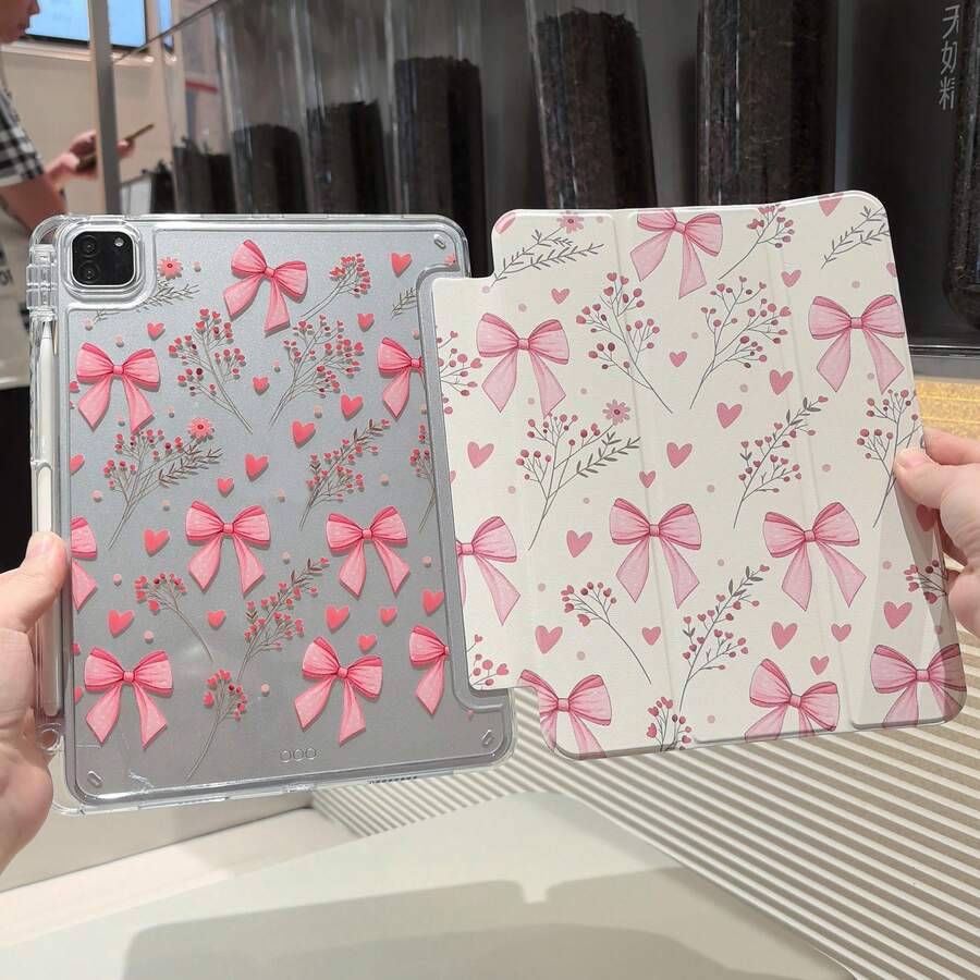 适用于 iPad A16 的保护壳,双面彩绘图案,高透明亚克力背板,带笔槽,智能支架/自动唤醒功能,也适用于 iPad 第十代保护壳 - 無色 - 查看 1