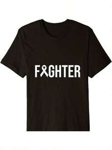 Fighter Anti Cancer Fighter Against Cancer Loop Premium T-Shirt - Black - View 1