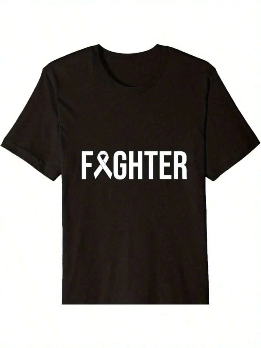 Fighter Anti Cancer Fighter Against Cancer Loop Premium T-Shirt - Black - View 1