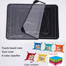 1pc Foldable Puzzle Mat, Puzzle Felt Board With Piece Tray And Dust Cover, Puzzle Accessory Holder, Holds Up To 1000 Pieces