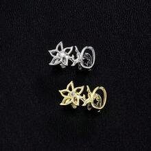 Personalized And Fashionable Braces With Flower Hollow Out Design, Double Gold Teeth, Halloween Cool Teeth Decoration - Vàng - Xem 4