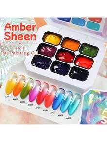 UR SUGAR 4合1涂抹式甲油胶，高光泽闪亮金属反光可卸UV/LED涂抹式甲油胶，美甲沙龙专用。