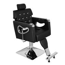 Antique Reclining Barber Chair Salon Chair For Hair Stylist Barbershop, Black - Default - View 2