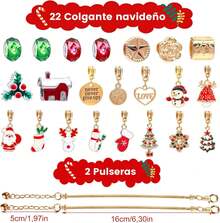 Calendario de Adviento de Navidad : 24 Días Calendario de Cuenta Regresiva, Cuentas para Juego de Pulseras con Joyero con Regalos para Niñas - 1 - Ver 4