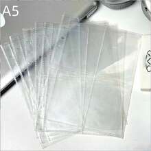 A5/A6/A7/A8 Size Transparent Matte Loose Leaf Inner Pages, Sticker Books, Sticker Backings, Stamp Albums, Cultural Stamp Pages, Ink Pad Refill Pages, 3D Sticker Book Sticker Boards, Sticker Book Making, Book Covers, Office Supplies 10pcs Matte Sleeves (Random Styles) - Clear - View 3