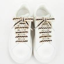 1 pereche de șireturi țesute cu garnitură metalică, lățime 1,5 cm, accesoriu casual versatil