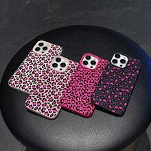 A Simple And Stylish Pink Phone Case With Leopard Print Pattern, Compatible  11,12,13,14,17,11 Pro Max,12 Pro Max,13 Pro Max,14 Pro Max,15 Pro Max,16 Pro Max/17 Pro Max/S22/S22PLUS/S23/S23PLUS/S24/S24PLUS/S25/S25PLUS/S25ULTRA Waiting For The Model. As A Gift For Family And Friends, It Is Very Suitable As A Fashionable Choice For Occasions Such As Birthdays, Spring Festival, Holidays, Valentine's Day, Etc. - Màu Hồng Tươi - Xem 2