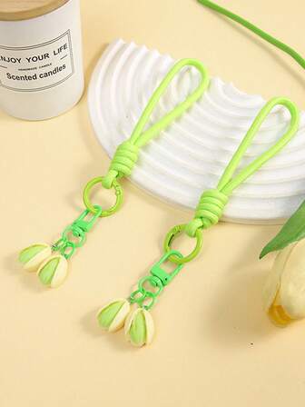 2 st söta pistageberlocker, handgjorda gör-det-själv-tillbehör för telefonrem, väskdekoration, nyckelring