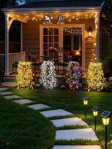 200/120LED Outdoor Solar Garden Lights (Firecracker Shape), Solar Powered, IP44 Waterproof, Suitable For Lawn, Yard, Garden, Path And Landscape Lighting Decoration - Multicolor - View 8