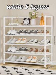 1pc 3-7 Tier Shoe Rack, Easy Assembly Shoe Storage Organizer, Multi-Layer Dust-Proof Shoe Cabinet, Space Saving Shoe Shelf For Home, Dorm, Rental House, Economic Type - Multicolor - View 5