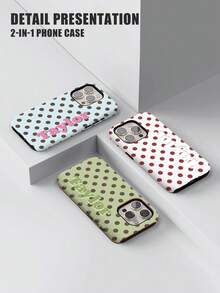 1pc Customized Minimalist Polka Dot Name & Letter 2-In-1 Glossy Filmstrip Hard Phone Case Cover Suitable For IPhone 11/12/13/14/15/16 17 Pro Max