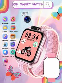 2025 Smart Watch For Teens, 300mAh Battery, 18 Educational Games Built-In, Touchscreen, USB Port, Camera, Pedometer, Calendar And Alarm - Multi-Color Silicone Strap, Sports Design, Suitable For Children Aged 6-12, Perfect Gift For Halloween And Christmas, Fun Learning Tool, Fashionable Teen Watch, Comfortable To Wear, Interactive Device, Designed For Teenagers
