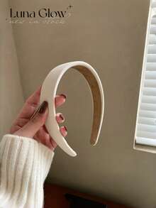 Băng đô cài tóc bằng mút mềm kiểu Pháp cổ điển, màu trắng/nâu trơn, kiểu dáng cao cấp, thời trang, đa năng và thanh lịch dành cho nữ, phù hợp cho sử dụng hàng ngày, rửa mặt/tắm, trang điểm và phối đồ. - hình dạng - Xem 12