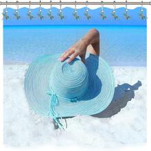 Transparent Dragonfly Shower Curtain Hooks - Brushed Nickel Rings With Rhinestone Dragonfly Pendant, Rust-Resistant Silver Metal Shower Curtain Hooks (Lake Blue) - Blue - View 5